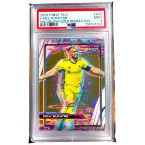 2023 Topps Finest MLS Hologlow Gold #H-22 Hany Mukhtar Nashville SC /50 PSA 9 MT